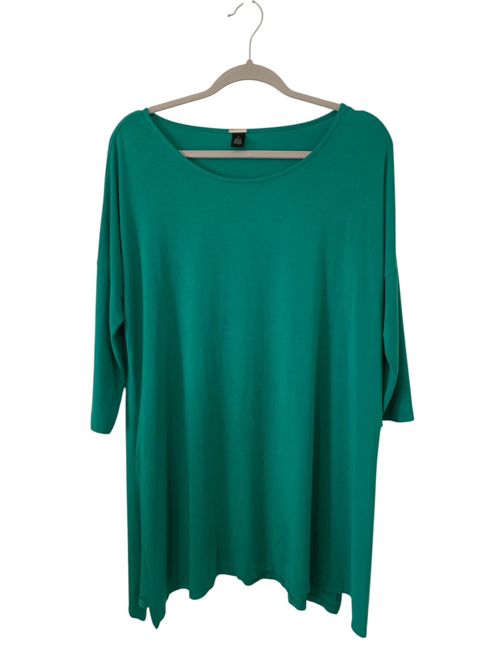 Black Label by Chico's Emerald Green Modal Side Slit Dress Tunic Size 1/ M